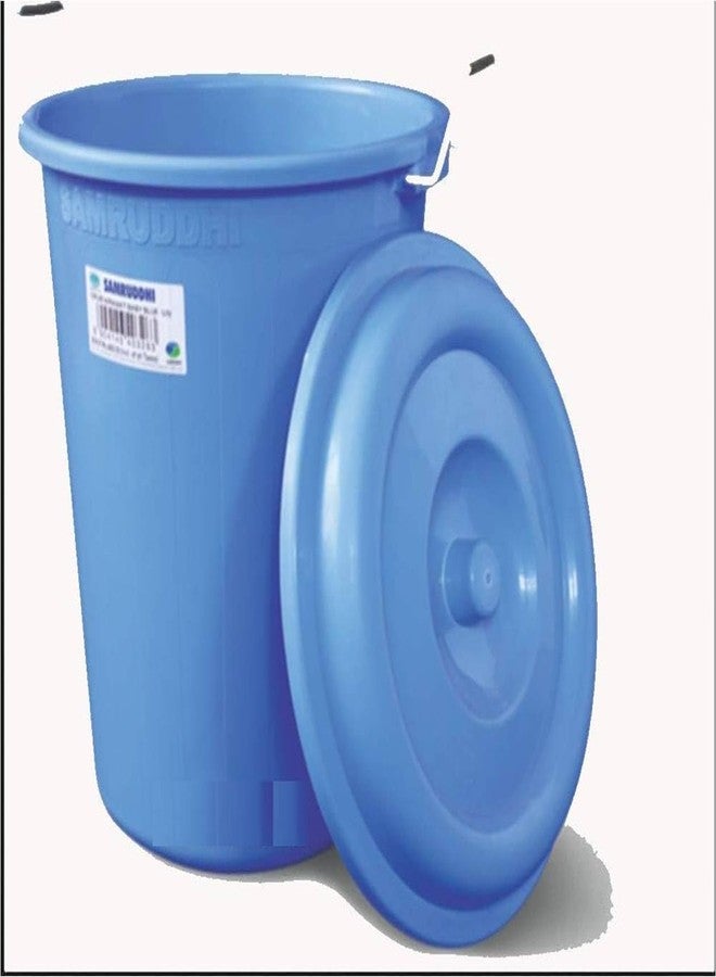 Samruddhi 100 Litre Unbreakable Plastic Water Storage Drum - Heavy-Duty Durable, Leak-Proof Design Ideal for & Industrial Use with Secure Lid & Easy-Grip Handles (Blue)